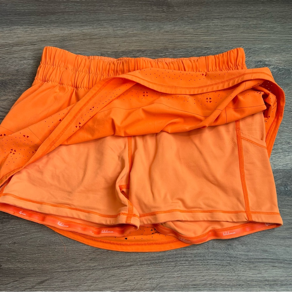 Lululemon Bright Orange Athletic Skirt - Picture 2 of 8